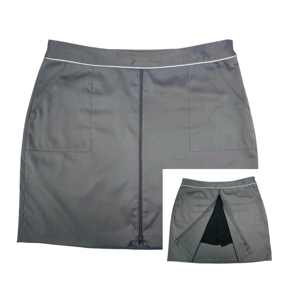 Active Golf Skort Womens 10 Zip Front Skirt Attached Shorts Sporty Travel